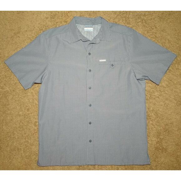 COLUMBIA MENS M BUTTON UP LIGHTWEIGHT OUTDOORS SHORT SLEEVE STRIPED SHIRT EUC - Picture 6 of 6